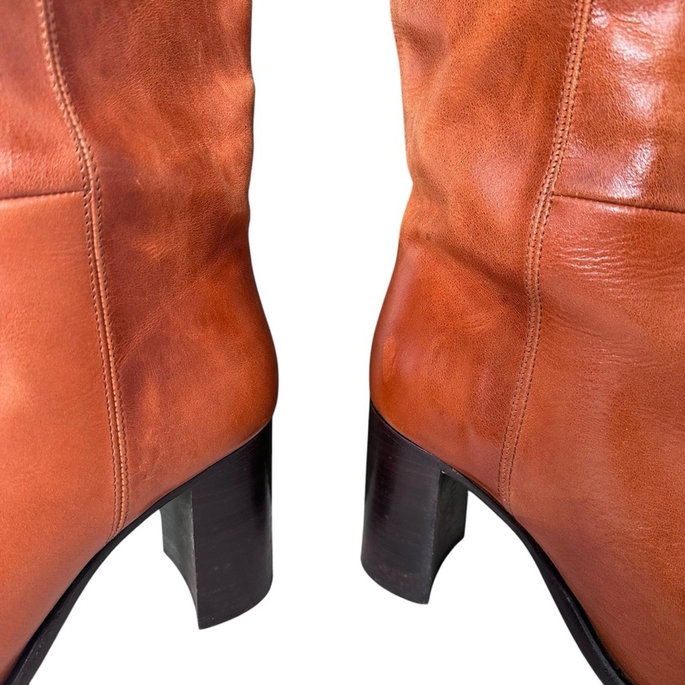 Free People Grayson Tall Boots In Saddle Brown Sz 38 US 7.5 - Picture 12 of 16